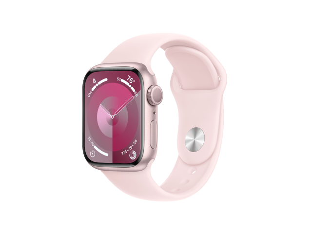 Apple Watch Series 9 GPS 41mm Pink Aluminium Case with Light Pink Sport Band - M/L-0