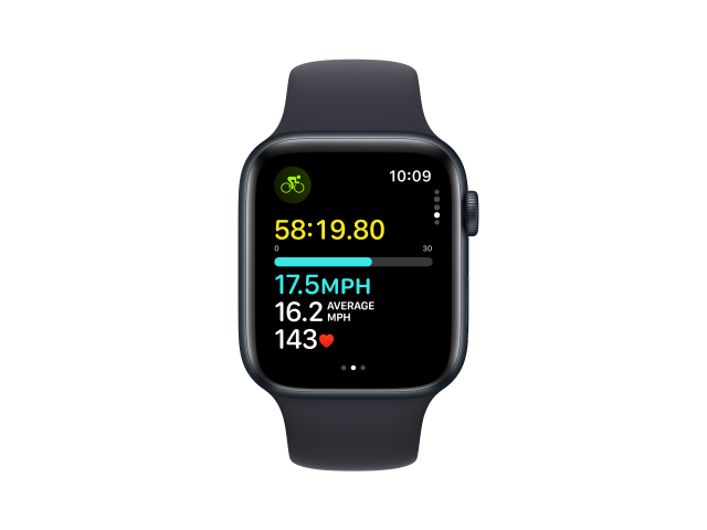 Apple Watch SE GPS 44mm Middernacht Aluminium Case met Middernacht Sport Band - M/L-5