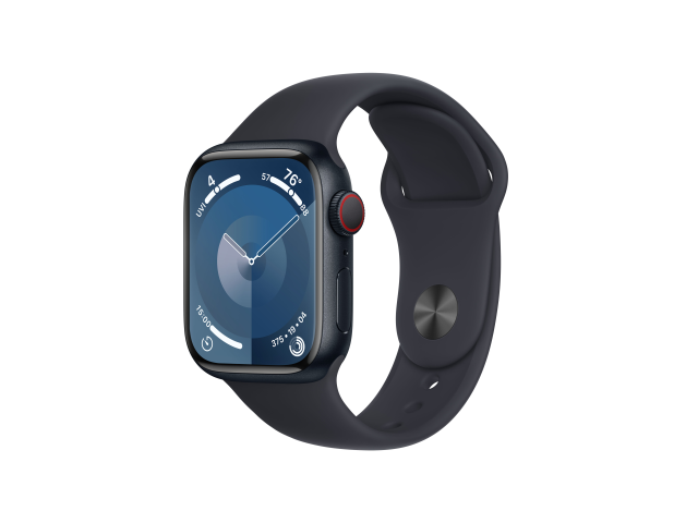 Apple Watch Series 9 GPS + Cellular 41mm Midnight Aluminium Case with Midnight Sport Band - M/L-0