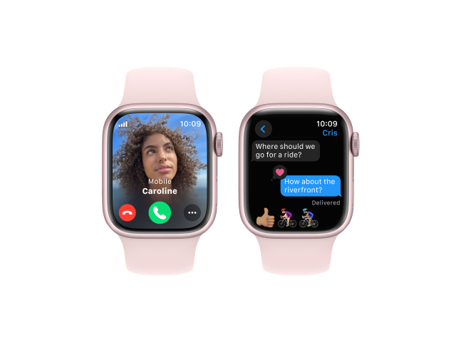 Apple Watch Series 9 GPS + Cellular 41mm Roze Aluminium Kast met Lichtroze Sportband - S/M-3