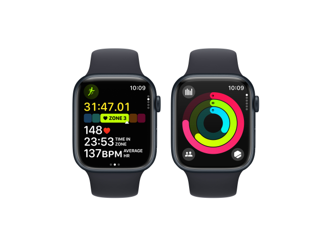 Apple Watch Series 9 GPS 45mm Midnight Aluminium Case with Midnight Sport Band - M/L-5