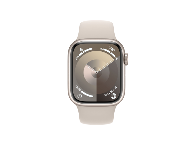 Apple Watch Series 9 GPS + Cellular 41mm Sterlicht Aluminium Kast met Sterlicht Sportband - M/L-1