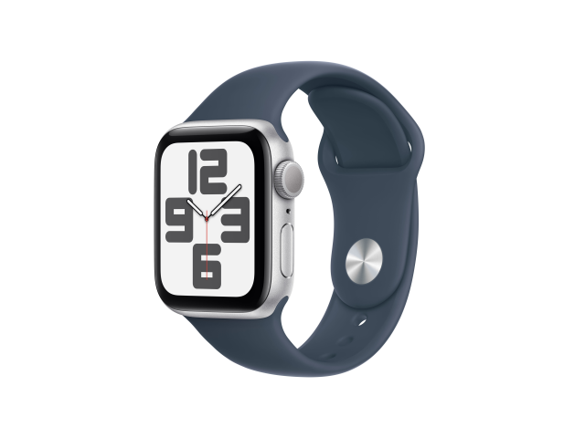 Apple Watch SE GPS 40mm Silver Aluminium Case met Storm Blauwe Sport Band - S/M-0