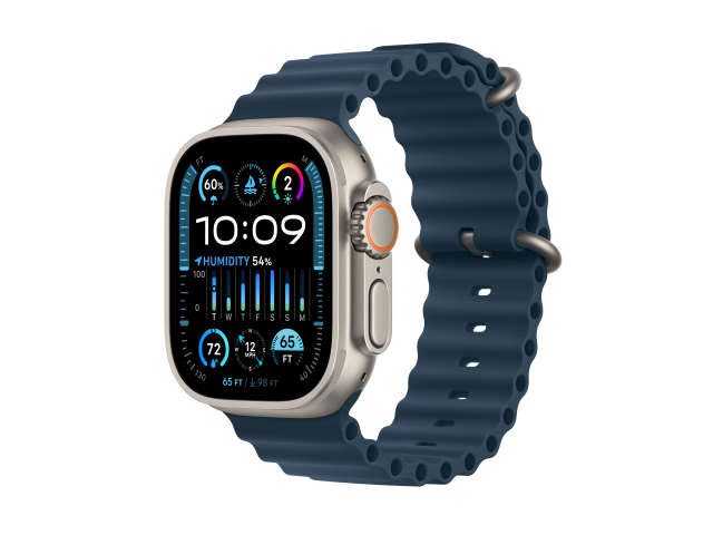 Apple Watch Ultra 2 GPS + Cellular, 49mm Titanium Case met Blauw Oceaan Band-4