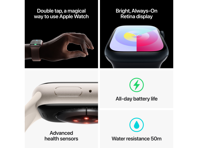 Apple Watch Series 9 GPS + Cellular 41mm Roze Aluminium Kast met Lichtroze Sportlus-6