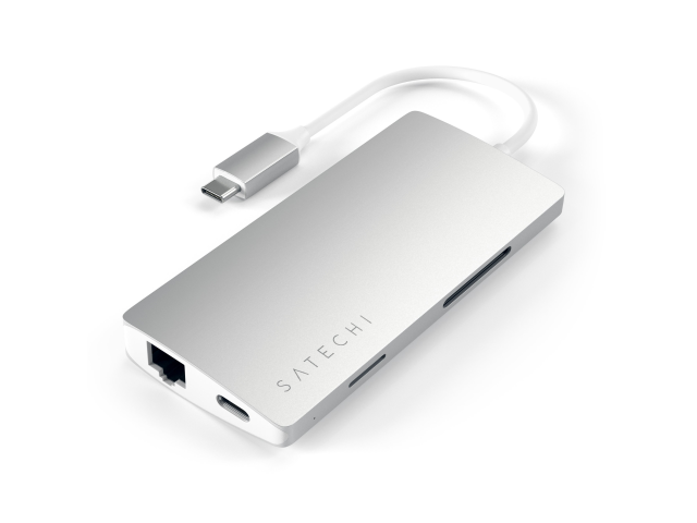 Satechi USB-C Multi-Port Adapter 4K Ethernet Silver v2-1