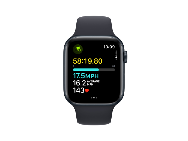 Apple Watch SE GPS + Cellular 44mm Middernacht Aluminium Case met Middernacht Sport Band - S/M-5