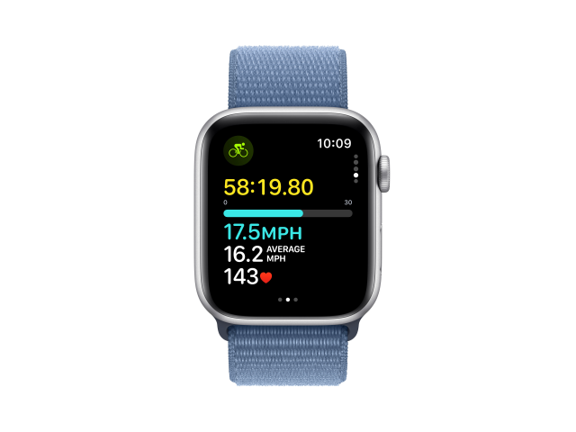 Apple Watch SE GPS 44mm Silver Aluminium Case with Winter Blue Sport Loop-5