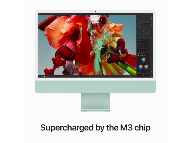 24-inch iMac met Retina 4.5K-display: Apple M3-chip met 8-core CPU en 10-core GPU, 256 GB SSD - Groen-2