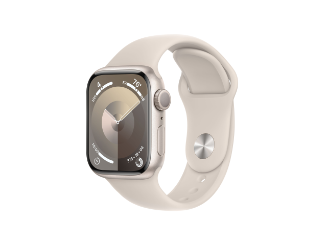 Apple Watch Series 9 GPS 41mm Starlight Aluminium Case with Starlight Sport Band - M/L-0