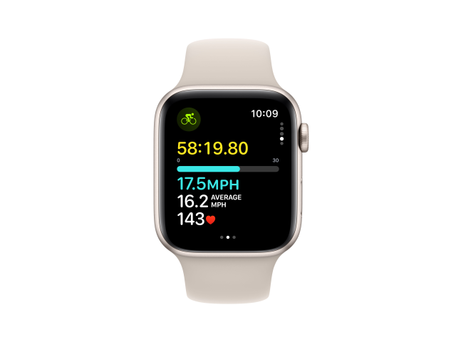 Apple Watch SE GPS 44mm Sterrenlicht Aluminium Case met Sterrenlicht Starlight Sport Band - S/M-5