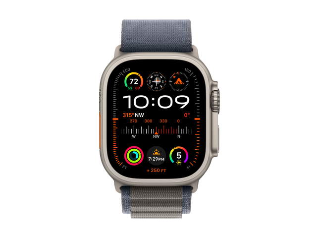 Apple Watch Ultra 2 GPS + Cellular, 49mm Titanium Case met Blauwe Alpine Loop - Large-1