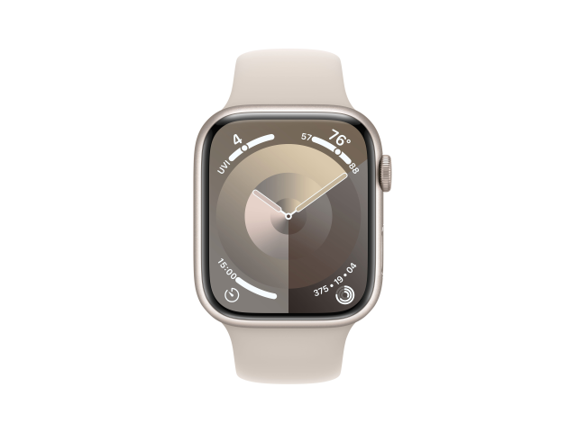 Apple Watch Series 9 GPS + Cellular 45mm Starlight Aluminium Case with Starlight Sport Band - S/M-1