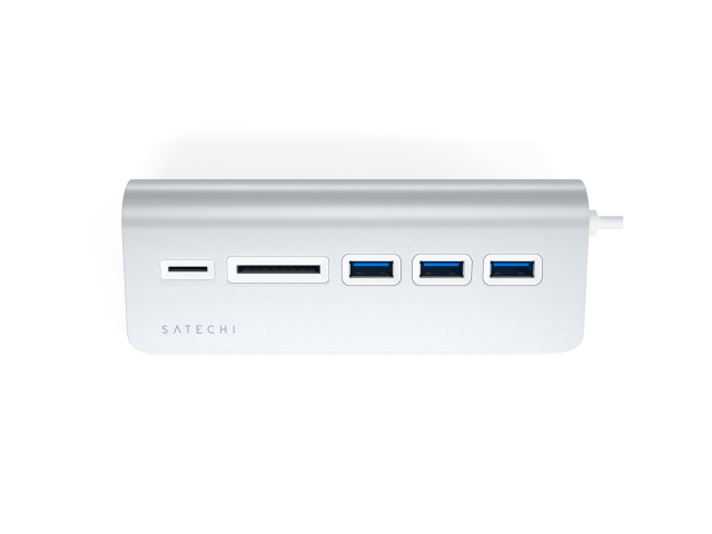 Satechi USB-C Aluminum USB Hub & Card Reader Zilver-3