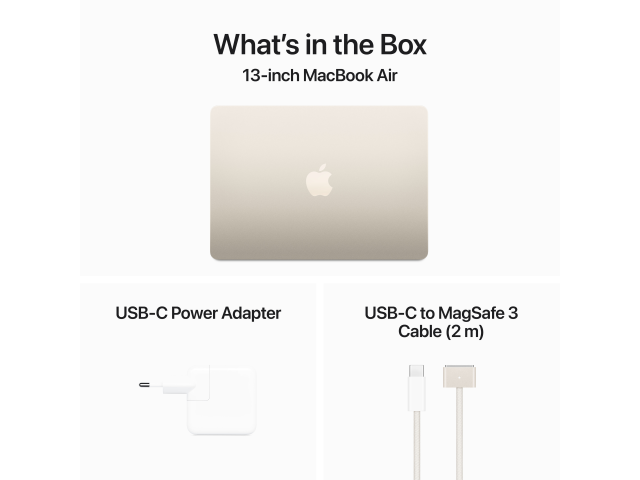 13-inch MacBook Air: Apple M3 chip with 8-core CPU and 8-core GPU, 8GB, 256GB SSD - Starlight-7