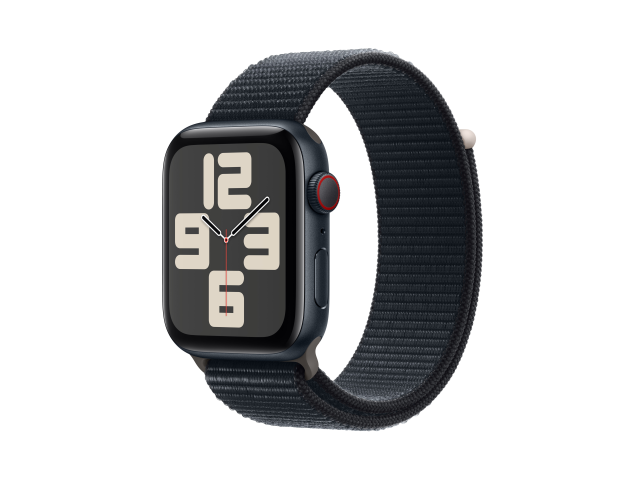 Apple Watch SE GPS + Cellular 44mm Middernacht Aluminium Case met Middernacht Sport Loop-0