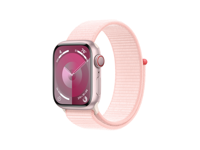Apple Watch Series 9 GPS + Cellular 41mm Pink Aluminium Case with Light Pink Sport Loop-0