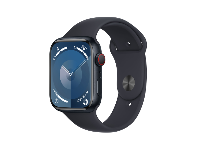 Apple Watch Series 9 GPS + Cellular 45mm Midnight Aluminium Case with Midnight Sport Band - M/L-0