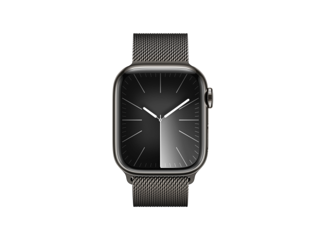 Apple Watch Series 9 GPS + Cellular 41mm Graphite Stainless Steel Case with Graphite Milanese Loop-1