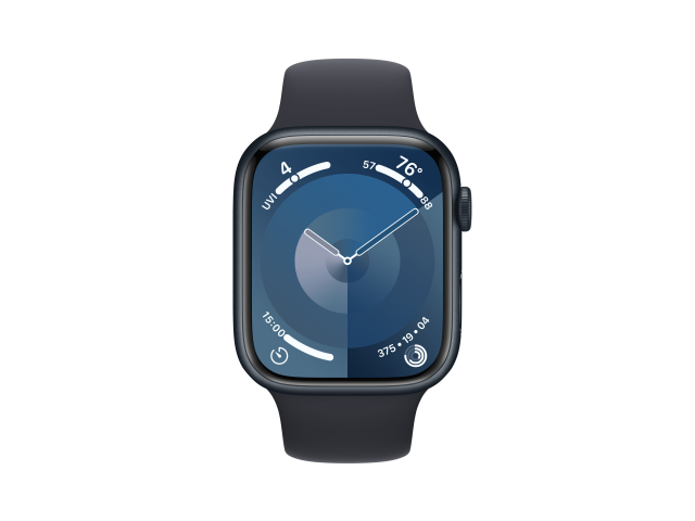 Apple Watch Series 9 GPS 45mm Midnight Aluminium Case with Midnight Sport Band - M/L-1