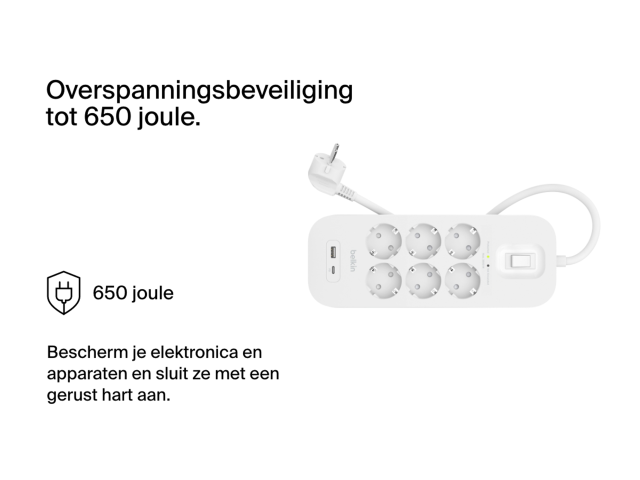 Belkin Surge Protection with USB C 6 Outlet-0