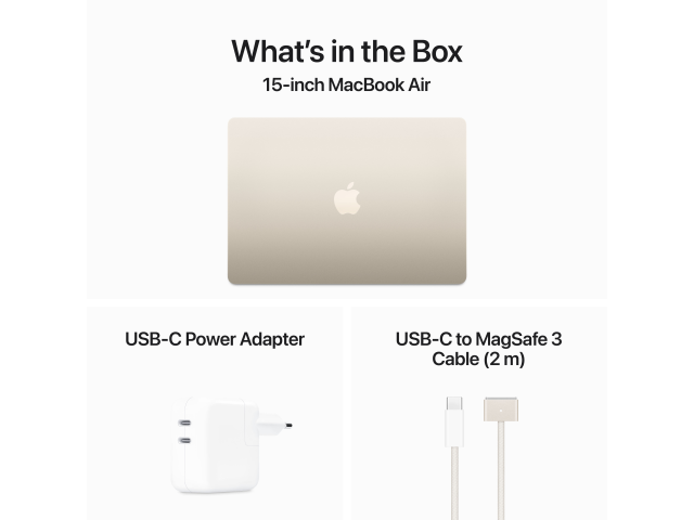 15-inch MacBook Air: Apple M3 chip with 8-core CPU and 10-core GPU, 8GB, 256GB SSD - Starlight-7