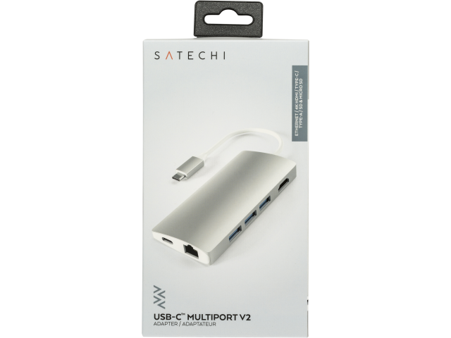 Satechi USB-C MultiPort Adapter V2, HDMI 4K 60Hz, 3x USB 3.0, Ethernet, SD/MicroSD, USB-C PD 60w - Space Gray-2