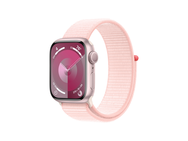 Apple Watch Series 9 GPS 41mm Roze Aluminium Kast met Lichtroze Sportlus-0