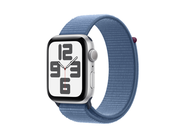 Apple Watch SE GPS 44mm Silver Aluminium Case with Winter Blue Sport Loop-0