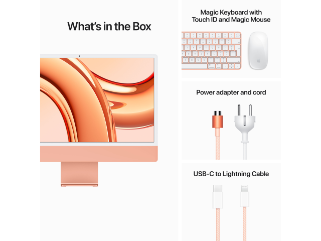 24-inch iMac with Retina 4.5K display: Apple M3 chip with 8-core CPU and 10-core GPU, 512GB SSD - Orange-8