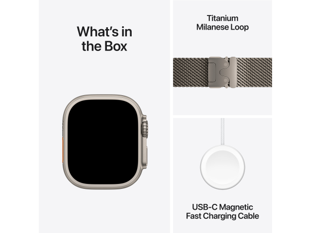 Apple Watch Ultra 2 GPS + Cellular 49mm Natural Titanium Case with Natural Titanium Milanese Loop - M-7