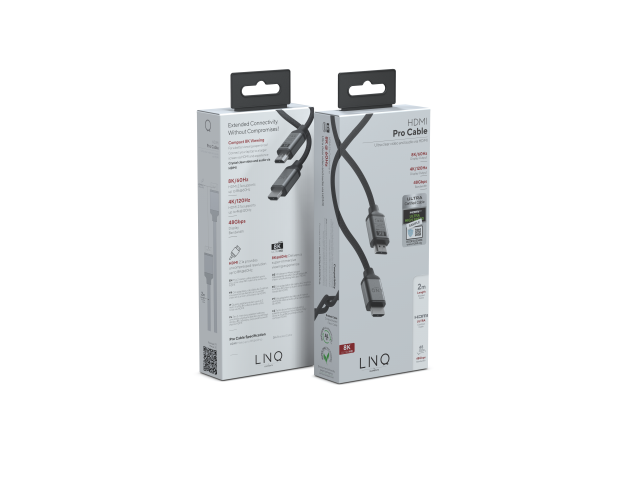 LINQ HDMI to HDMI, Ultra Certified 8K/60Hz PRO Cable - 2m Spacegrey-2
