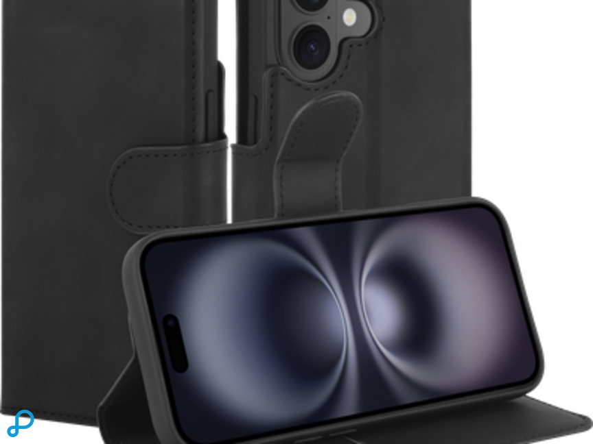 Just in Case iPhone 17 PU leather Wallet Case - Black