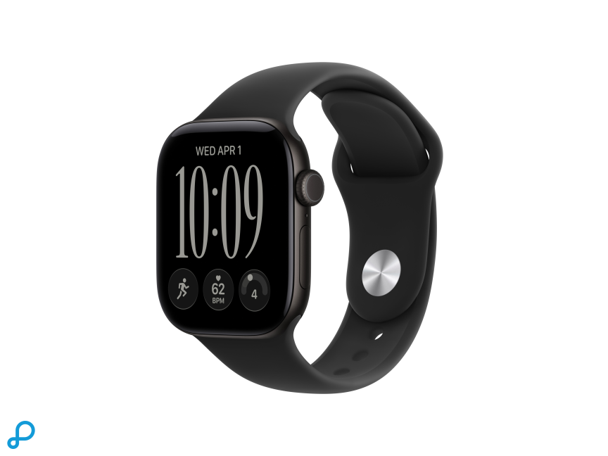 Apple Watch Series 12 GPS 42mm Black Aluminium Case with Black Sport Band - M/L