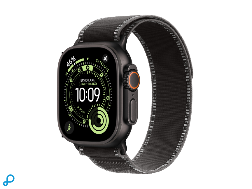 Apple Watch Ultra 3 GPS + Cellular 49mm Black Titanium Case with Black/Charcoal Trail Loop - M/L