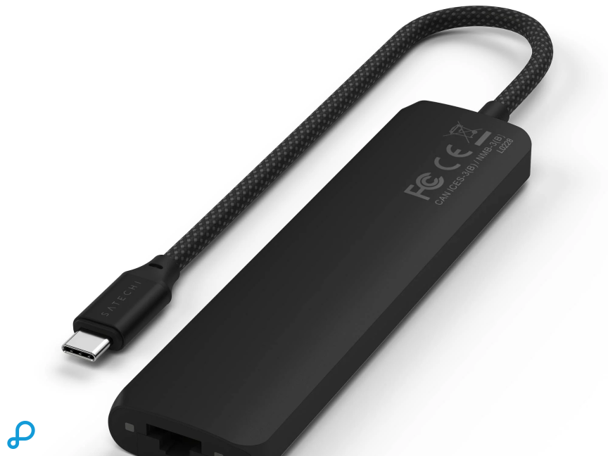 Satechi USB-C 7-in-1 Slim multiport adapter (ethernet) Black
