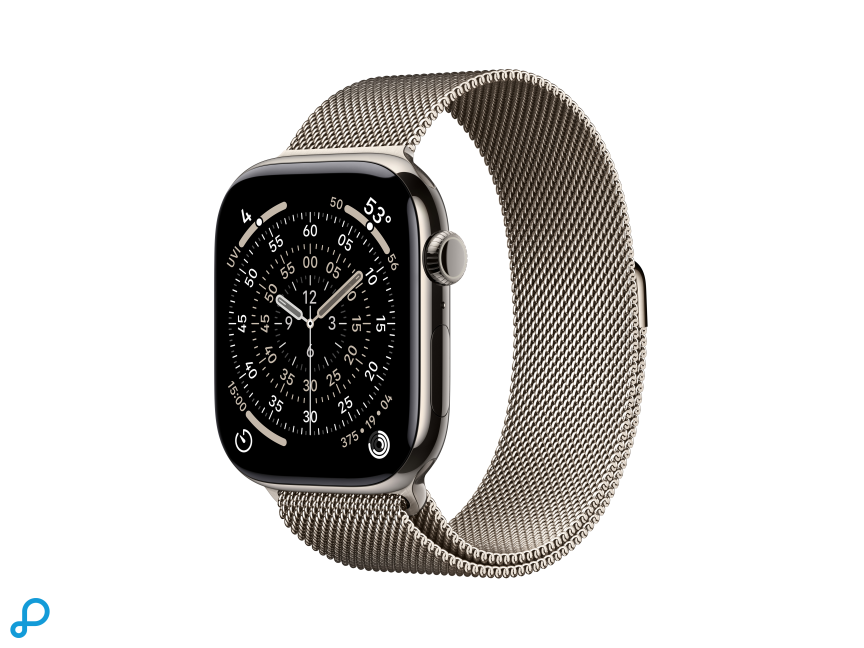 Apple Watch Series 11 GPS + Cellular 46mm Natural Titanium Case with Natural Milanese Loop - S/M