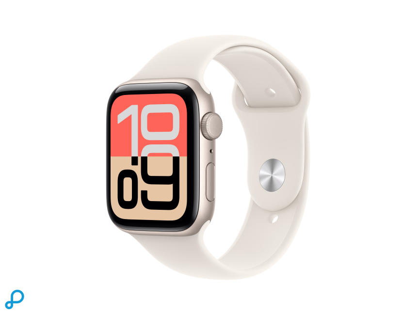 Apple Watch SE 3 GPS 44mm Starlight Aluminium Case with Starlight Sport Band - M/L