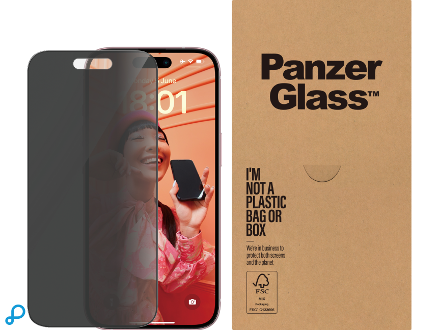 PanzerGlass 4-Way Privacy Screen Protector Voor iPhone 16/15 Ultra-Wide Fit BULK 