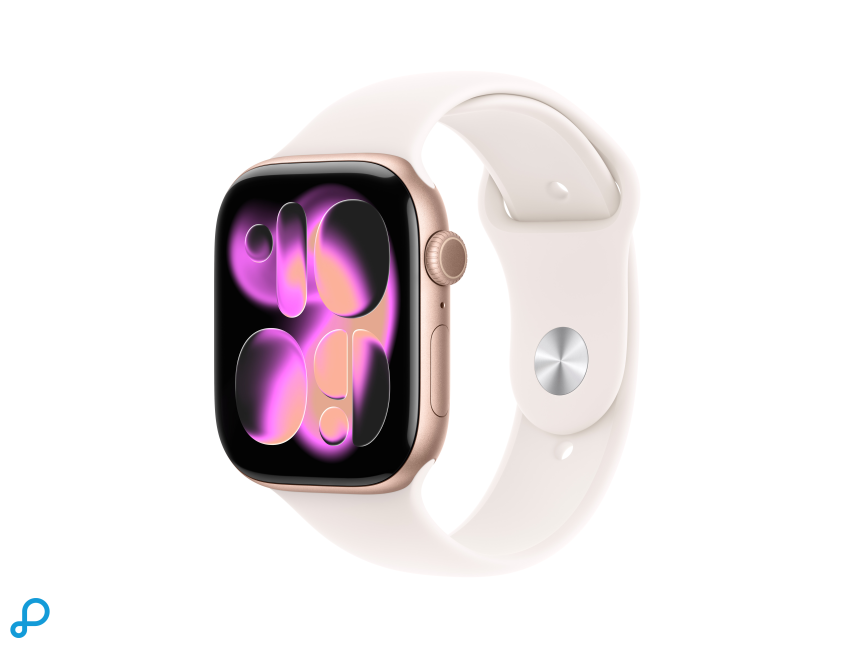 Apple Watch Series 11 GPS 46mm Rose Gold Aluminium Case with Light Blush Sport Band - S/M