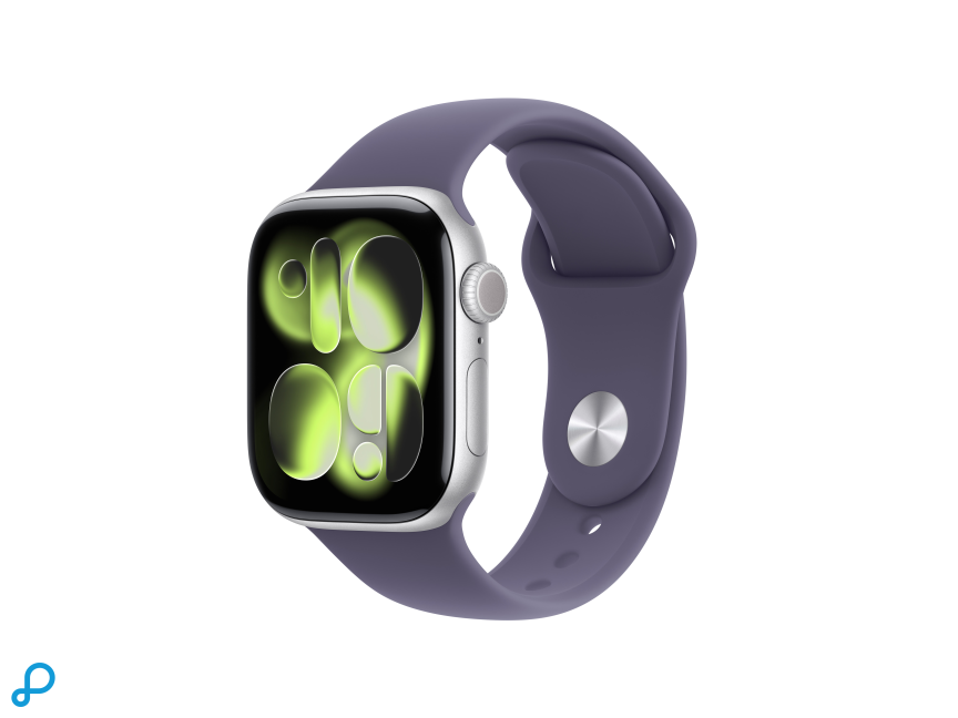 Apple Watch Series 11 GPS 42mm Silver Aluminium Case with Purple Fog Sport Band - M/L