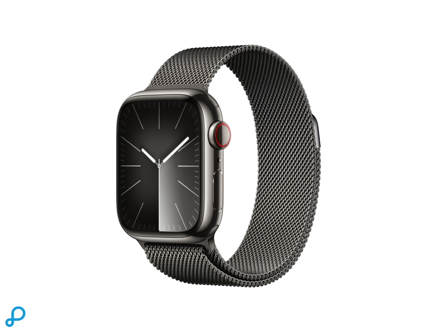 Apple Watch Series 9 GPS + Cellular 41mm Grafieten Roestvrijstalen Kast met Grafieten Milanese Lus