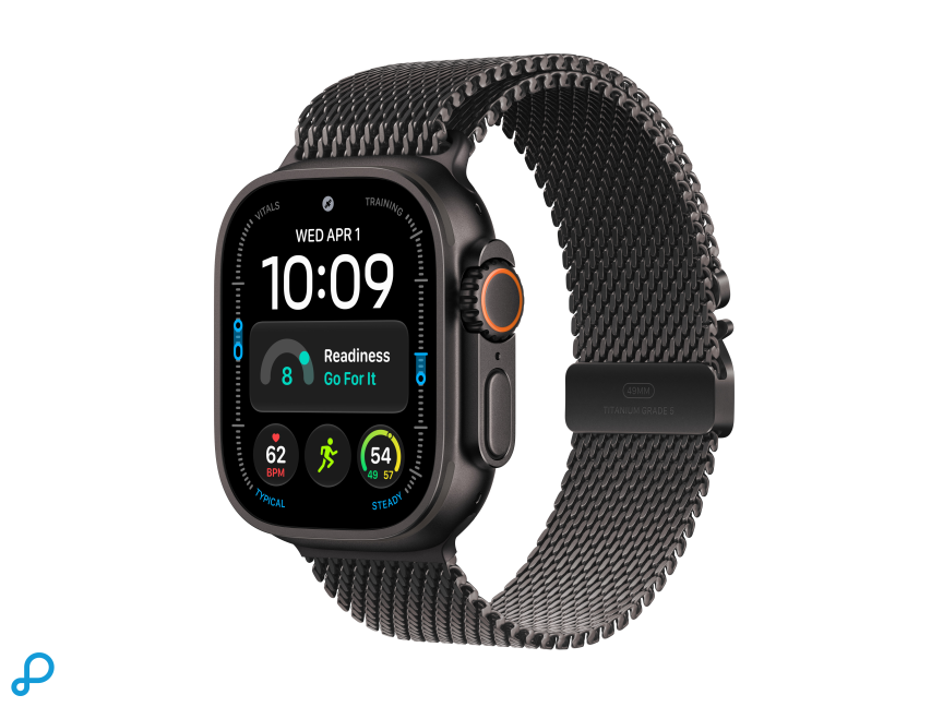 Apple Watch Ultra 4 GPS + Cellular 49mm Black Titanium Case with Black Titanium Milanese Loop - L