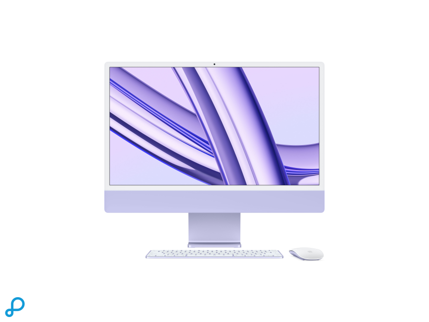 24-inch iMac met Retina 4.5K-display: Apple M3-chip met 8-core CPU en 10-core GPU, 256 GB SSD - Paars