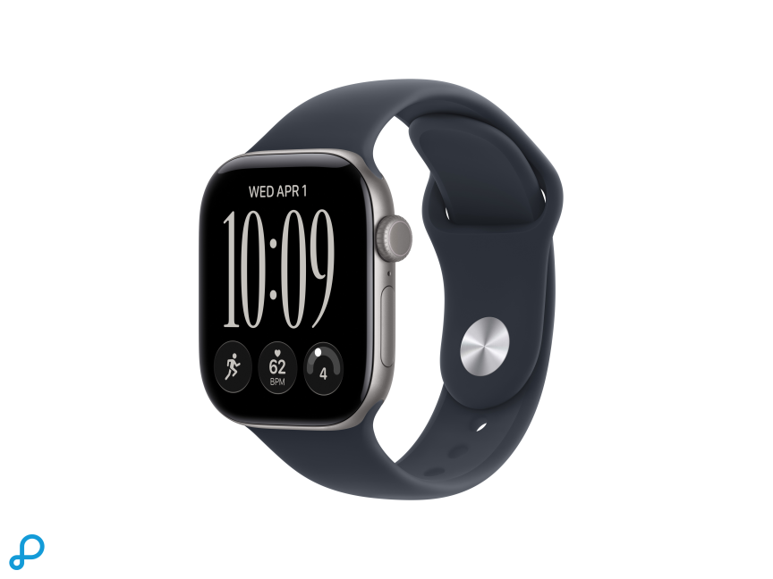Apple Watch Series 12 GPS + Cellular 42mm Space Grey Aluminium Case with Navy Blue Sport Band - M/L