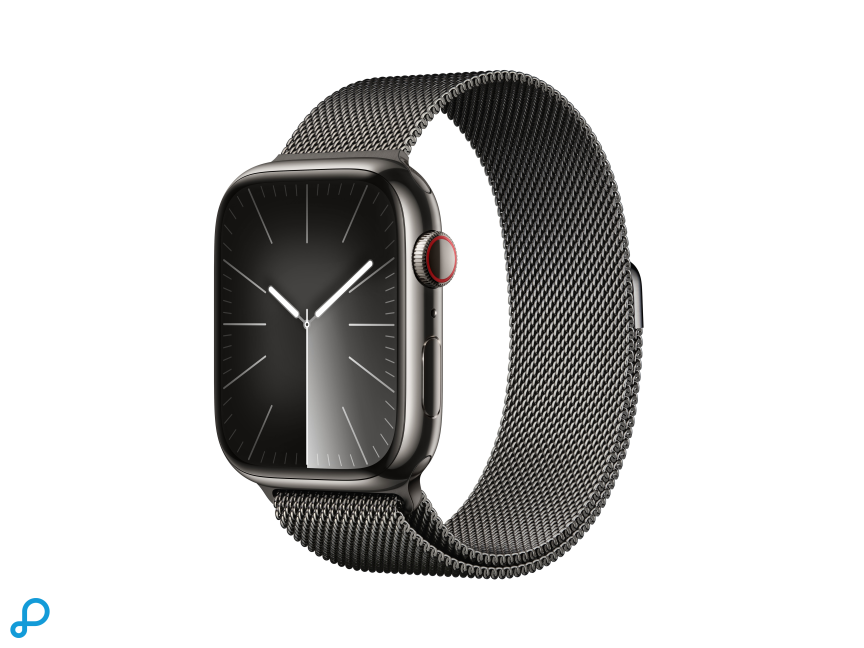 Apple Watch Series 9 GPS + Cellular 45mm Graphite Stainless Steel Case with Graphite Milanese Loop