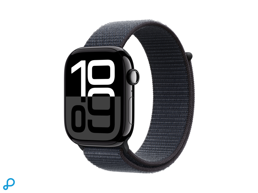 Apple Watch Series 10 GPS 46mm Jet Black Aluminium Case with Ink Sport Loop