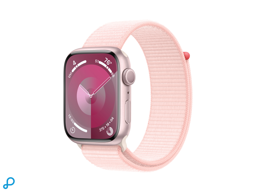 Apple Watch Series 9 GPS 45mm Pink Aluminium Case with Light Pink Sport Loop