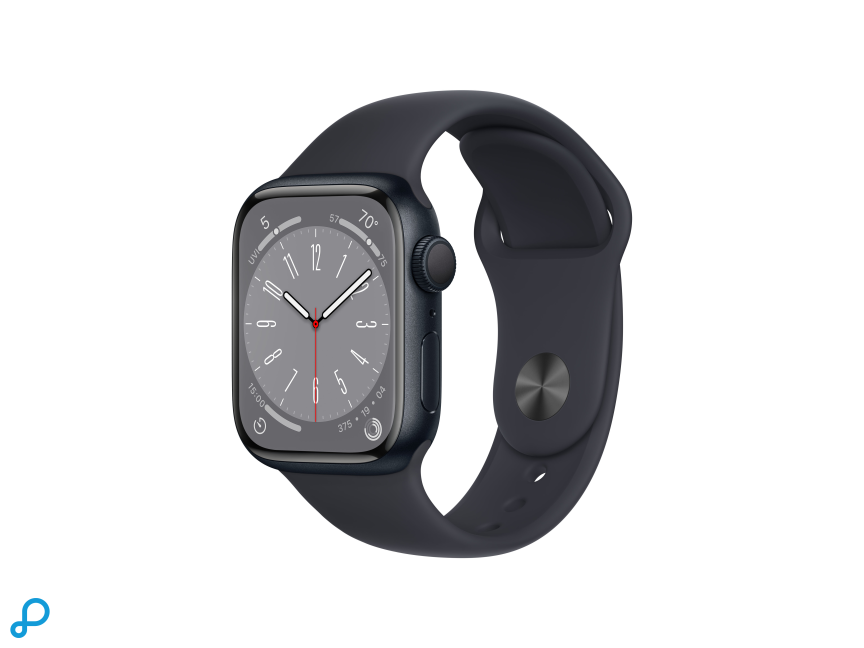 Apple Watch Series 8 GPS 41mm Middernacht Aluminium Case met Middernacht Sport Band - Regular