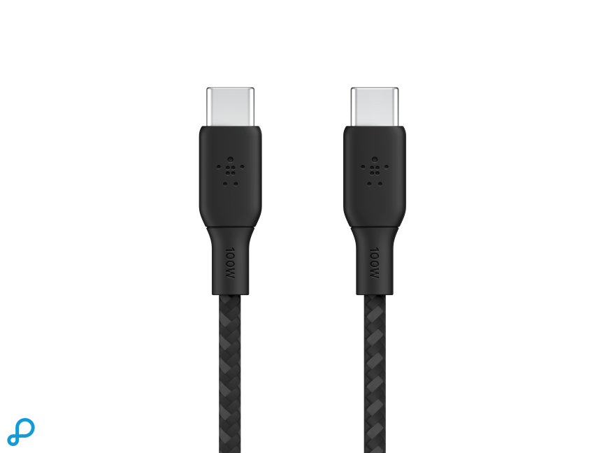 Belkin 100w USB-C Naar USB-C Gewoven Kabel 2M Zwart